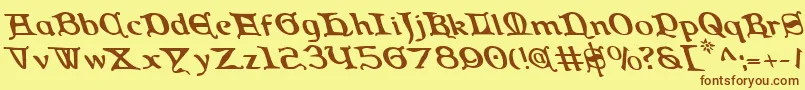 Queencountryl Font – Brown Fonts on Yellow Background