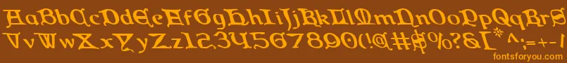 Queencountryl Font – Orange Fonts on Brown Background