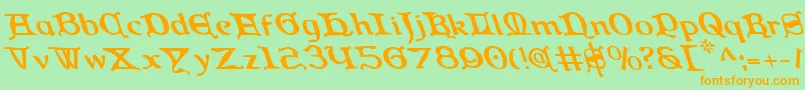 Queencountryl Font – Orange Fonts on Green Background