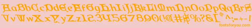 Queencountryl Font – Orange Fonts on Pink Background