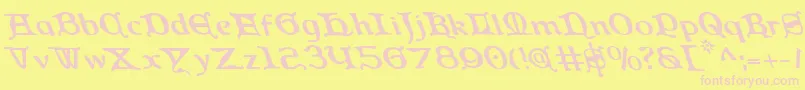 Queencountryl Font – Pink Fonts on Yellow Background