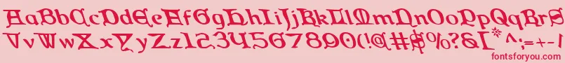 Queencountryl Font – Red Fonts on Pink Background