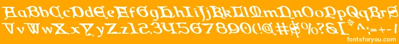 Queencountryl-Schriftart – Weiße Schriften auf orangefarbenem Hintergrund