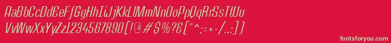 フォントCasestudynooneLtItalic – 赤い背景に緑の文字