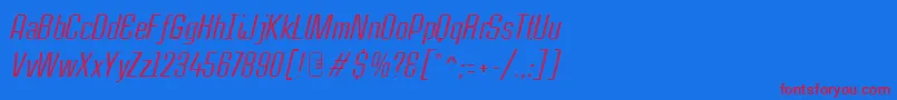 Fonte CasestudynooneLtItalic – fontes vermelhas em um fundo azul