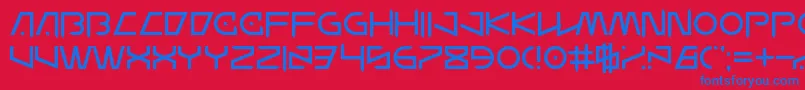 WanderZ Font – Blue Fonts on Red Background