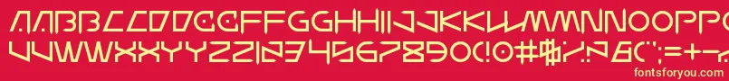 フォントWanderZ – 黄色の文字、赤い背景