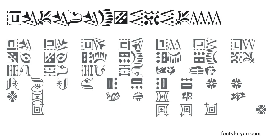 A fonte CaravanLhThree – alfabeto, números, caracteres especiais