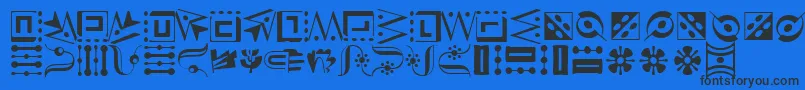 CaravanLhThree Font – Black Fonts on Blue Background