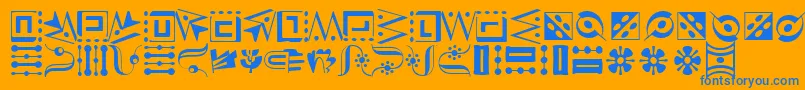CaravanLhThree Font – Blue Fonts on Orange Background