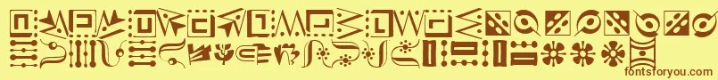 CaravanLhThree Font – Brown Fonts on Yellow Background