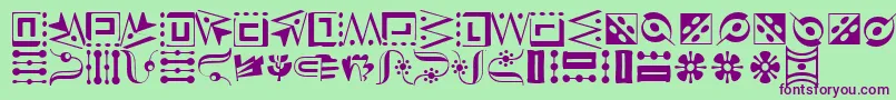 CaravanLhThree Font – Purple Fonts on Green Background