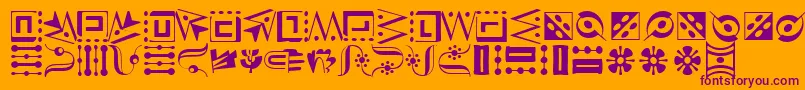 CaravanLhThree Font – Purple Fonts on Orange Background