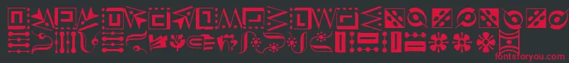 CaravanLhThree Font – Red Fonts on Black Background