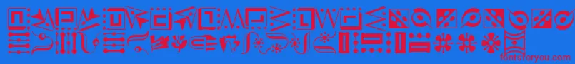CaravanLhThree Font – Red Fonts on Blue Background