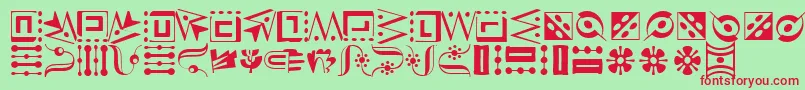 CaravanLhThree Font – Red Fonts on Green Background