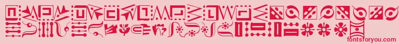 CaravanLhThree Font – Red Fonts on Pink Background