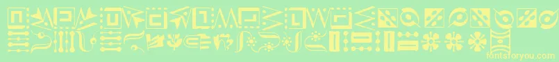 CaravanLhThree Font – Yellow Fonts on Green Background