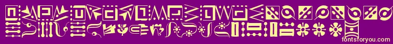 CaravanLhThree Font – Yellow Fonts on Purple Background