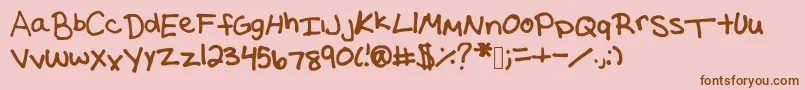 Washedpurple1-Schriftart – Braune Schriften auf rosa Hintergrund