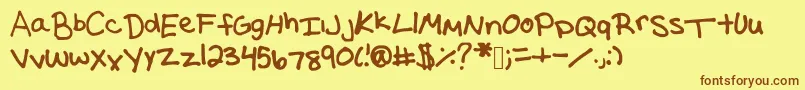 Подробнее о шрифте Washedpurple1 Шрифт Washedpurple1 – коричневые шрифты на жёлтом фоне