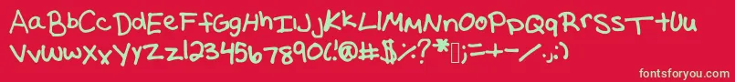 Washedpurple1 Font – Green Fonts on Red Background