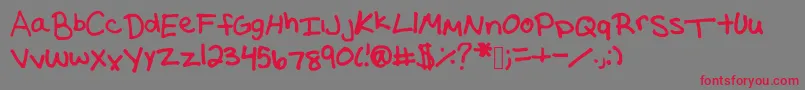 フォントWashedpurple1 – 赤い文字の灰色の背景