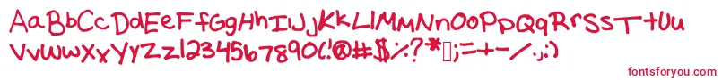 フォントWashedpurple1 – 白い背景に赤い文字