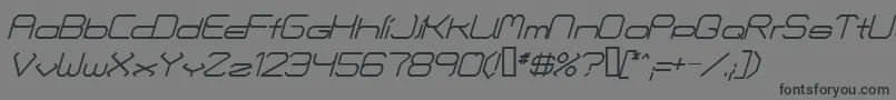 フォントFontmakersChoiceItalic – 黒い文字の灰色の背景