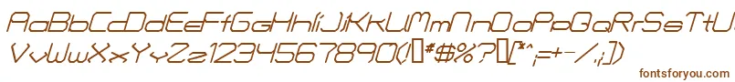 FontmakersChoiceItalic-Schriftart – Braune Schriften auf weißem Hintergrund