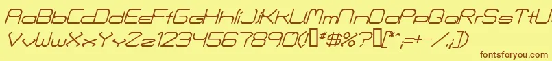 fuente FontmakersChoiceItalic – Fuentes Marrones Sobre Fondo Amarillo