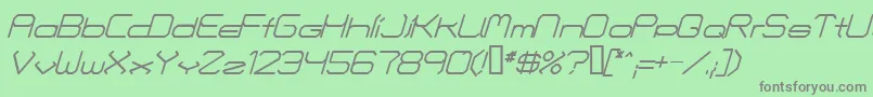 Шрифт FontmakersChoiceItalic – серые шрифты на зелёном фоне