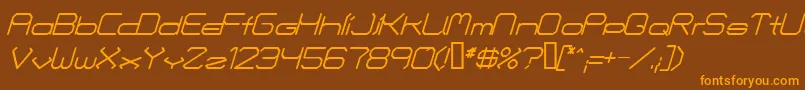 FontmakersChoiceItalic Font – Orange Fonts on Brown Background