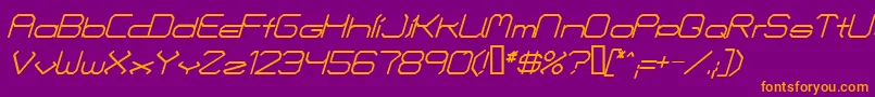 FontmakersChoiceItalic Font – Orange Fonts on Purple Background