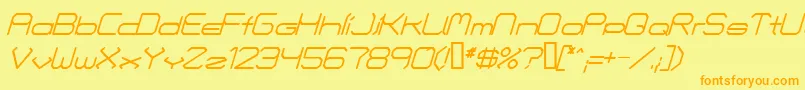 Fonte FontmakersChoiceItalic – fontes laranjas em um fundo amarelo