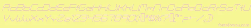 Шрифт FontmakersChoiceItalic – розовые шрифты на жёлтом фоне