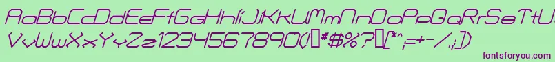 FontmakersChoiceItalic Font – Purple Fonts on Green Background