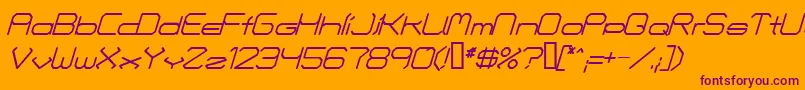 Шрифт FontmakersChoiceItalic – фиолетовые шрифты на оранжевом фоне