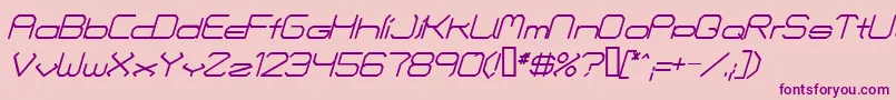 FontmakersChoiceItalic-Schriftart – Violette Schriften auf rosa Hintergrund