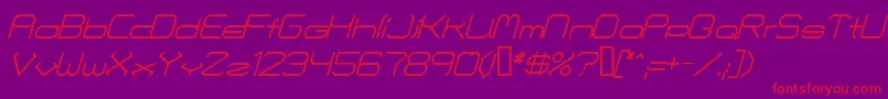 FontmakersChoiceItalic Font – Red Fonts on Purple Background