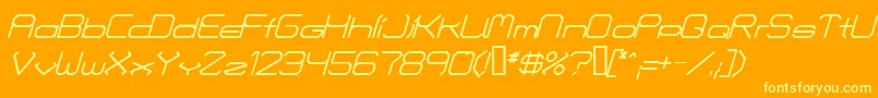 フォントFontmakersChoiceItalic – オレンジの背景に黄色の文字