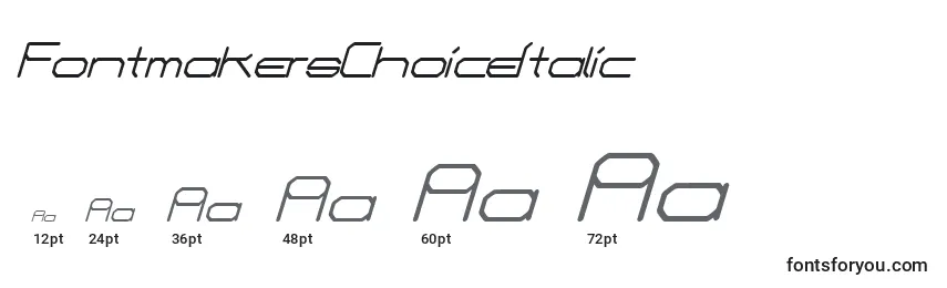Размеры шрифта FontmakersChoiceItalic