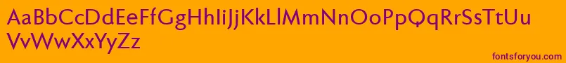 Fabersanspro65reduced Font – Purple Fonts on Orange Background