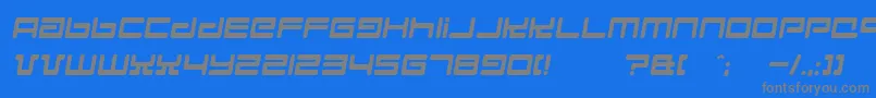 Hyperspeed Font – Gray Fonts on Blue Background