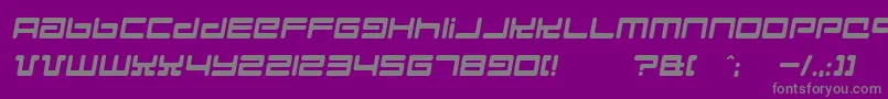 Hyperspeed-fontti – harmaat kirjasimet violetilla taustalla