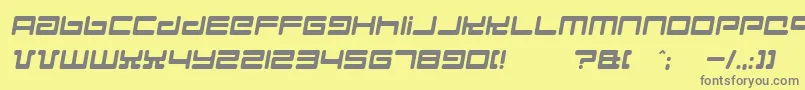 フォントHyperspeed – 黄色の背景に灰色の文字