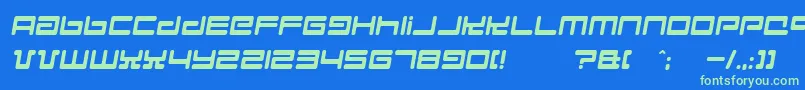 Hyperspeed Font – Green Fonts on Blue Background