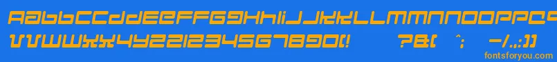 Hyperspeed Font – Orange Fonts on Blue Background