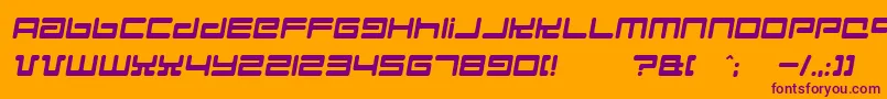 Hyperspeed Font – Purple Fonts on Orange Background