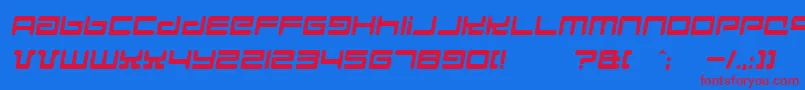 フォントHyperspeed – 赤い文字の青い背景